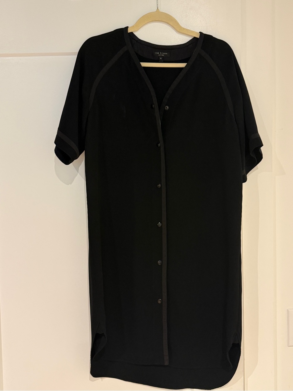 rag & bone Black Midi Shirt Dress